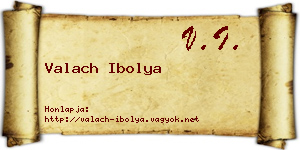 Valach Ibolya névjegykártya